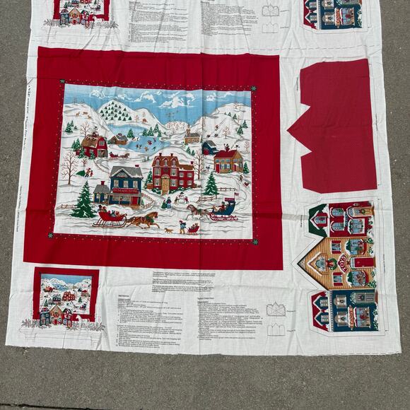VIP Screen Print Other - Home For The Holidays Winter Scene Panel by VIP Screen Print Fabric Craft Sewing